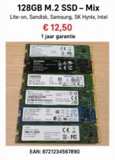 115048 115048 128GB M.2 SSD – Mix van Lite-On, SanDisk, Samsung, SK Hynix en Intel