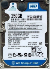 121091 121091 Western Digital Scorpio Blue WD2500BPVT 250GB HDD 2.5" SATA