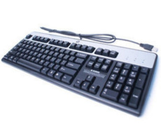 121397 121397 HP 434821-087 – USB toetsenbord – Deens – Zwart/Zilver